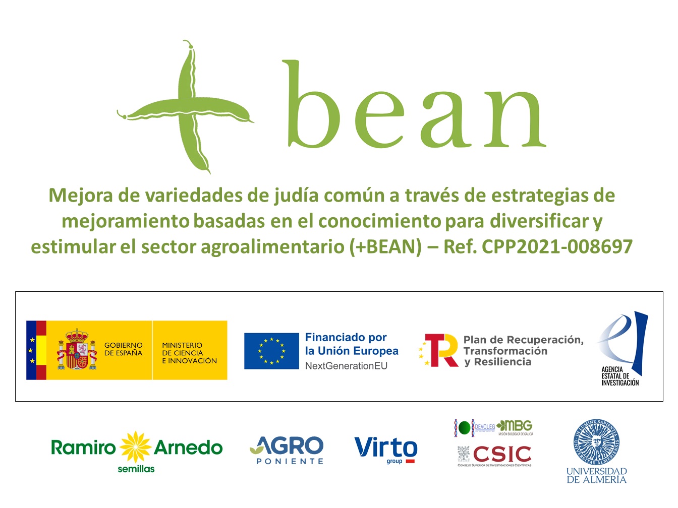 +BEAN · IMPROVING COMMON BEAN VARIETIES THROUGH KNOWLEGDE-DRIVEN BREEDING STRATEGIES TO DIVERSIFY AND ENCOURAGE THE AGRI-FOOD SECTOR