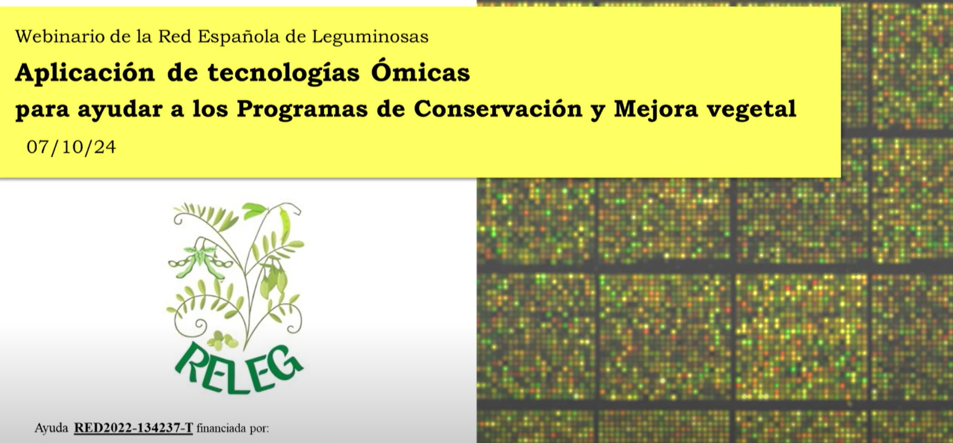 Webinar RELEG Network: Application of omics technologies to support plant conservation and improvement programs